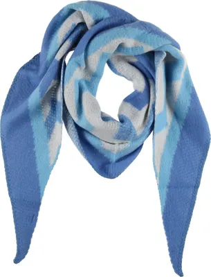 Produktbild von XXL Schal Damen Dreiecktuch Strickschal WInterschal mit Muster Blau/Weiß