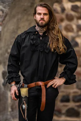 Produktbild von Rüschenhemd Schwarz "Dracula"  L