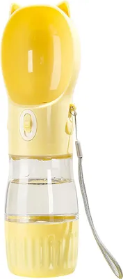 Produktbild von Haustier-Wasserfutterflasche, auslaufsicher, tragbarer Hundespender mit Trinkfutterspender für Reisen, Spaziergänge