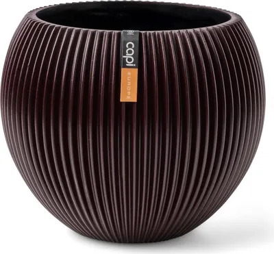 Image de Capi Europe - Récipient boule Groove - Noir-rouge - 18x15