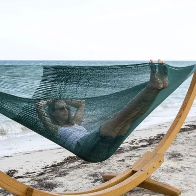 Obrázek produktu pro MacaMex Mexická síťová houpací síť Matrimonial PLUS darkgreen Hammock