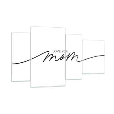 Produktbild von Bilder auf glas - 4 Teile - Ich liebe dich Mama - 120x70cm - Glasbilder - Wandbilder - Bilder - zum Aufhängen bereit - Wanddekoration aus Glas - Glas Bilder - Wandbild auf Glas - GDL120x70-4794