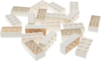 Produktbild von 20x Lego Bau Stein 2x4x1 weiß Basic Baustein Zug 4511 4556 300101 15589 3001