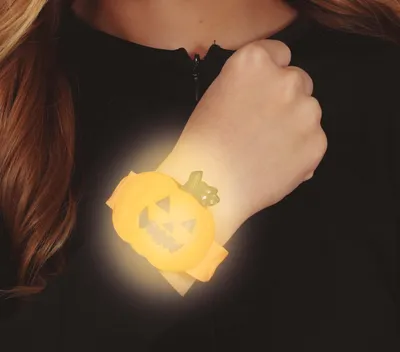 Immagine prodotto di Bracciale Zucca Halloween Atmosferico Affascinante Accessorio Festa Spettrale Decorazione Regalo Polso Zucca Notte Costume Accento, Colore: Arancione