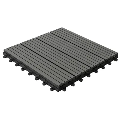 Produktbild von WPC-Fliese anthrazit 30x30cm mit Klicksystem (6er Pak, = 0,54 m²)