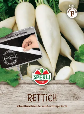 Produktbild von SPERLI Rettich Saatband Rex Raphanus sativus 5 lfd. Meter