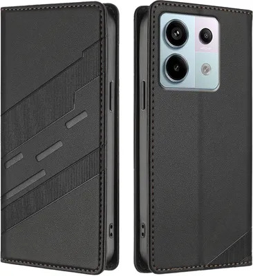 Produktbild von Hülle für Xiaomi Redmi Note 13 Pro 5G/Poco X6, Kunstleder Brieftaschen Handyhülle mit Kartenfach und Standfunktion Schwarz