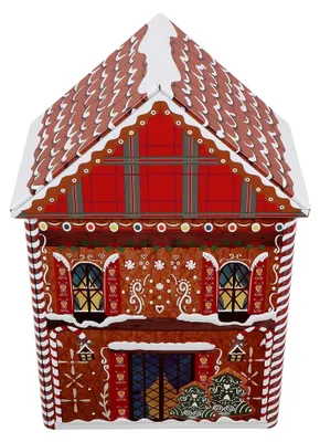 Produktbild von Weihnachtliche Keksdose in Hausform aus Metall