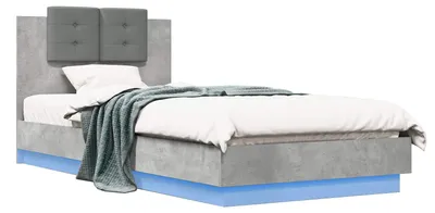 Immagine prodotto di Struttura del letto vidaXL con testiera, color grigio cemento, realizzata in materiale composito di legno