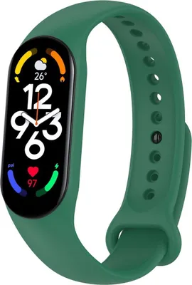 Produktbild von Sport Ersatz Armband für Xiaomi Mi Band 5 7 6 NFC Amazfit Band 5 Loop Silikon, Farbe:Dunkel Grün