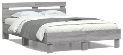 Obrázok produktu pre vidaXL Rám postele s čelom sivý Sonoma 120x200 cm materiál na báze dreva