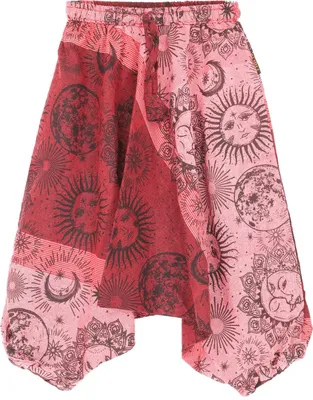 Produktbild von Kinder Haremshose, Pluderhose, Haremshose, Aladinhose - Rot, Kinder/Baby, Baumwolle, Größe: XL (128/134)