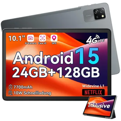 Obrázek produktu pro Blackview Tab 60 Pro Tablet Android 15, 24GB RAM + 128GB ROM/2TB, AI Tablet 10" s Widevine L1, Unisoc T606 Octa-core Gaming Tablet, Dual 4G SIM