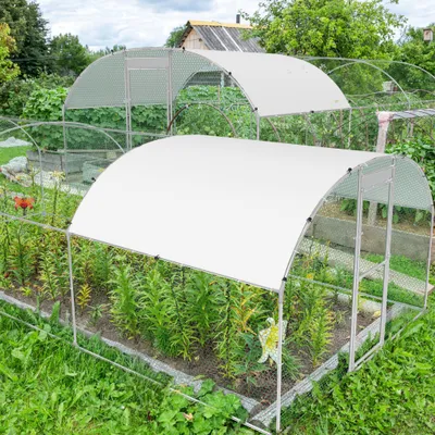 Produktbild von UISEBRT Hühnerstall 3x6m – Robustes Metall-Freilaufgehege für Geflügel & Kleintiere, Verzinkter Stahlrahmen & PE-Dach, Bogenaufsatz