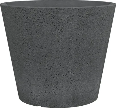 Produktbild von Scheurich C-Cone 49, Pflanzgefäß/Blumentopf/Pflanzkübel, rund, aus Kunststoff Farbe: Stony Black, 47,4 cm Durchmesser, 39,4 cm hoch, 46 l Vol.