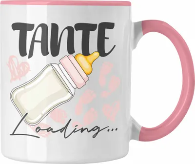 Produktbild von Trendation - Tante Loading Tasse Werdende Tante Schwangerschaft Ankündigung Schwester (Rosa)