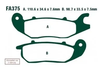 Zdjęcie produktu dla Klocki Hamulcowe Moto Honda Cbr 125 (04-06)
