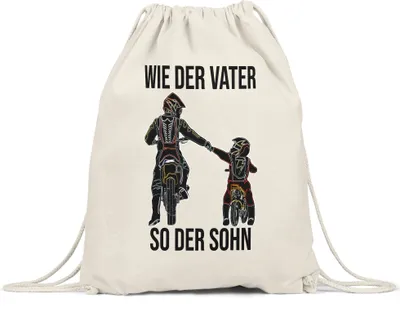 Produktbild von Wie der Vater so der Sohn Turnbeutel Gymsack Papa Motocross Geschenk Motorrad Dirt Bike Vatertag