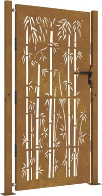 Obrázek produktu pro vidaXL Zahradní brána 100x200 cm Corten ocel Bambusový design