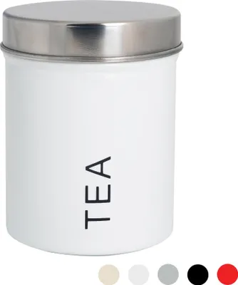 Produktbild von Harbour Housewares Moderne Tee-Kanister - Stahl Küche Storage Caddy mit Gummidichtung - Weiß