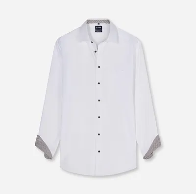 Produktbild von Olymp Herren Hemd Modern Fit, bügelfrei und knitterfrei, in Weiß, Größe 44