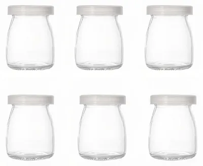 6er-Set 100 ml Glasflaschen mit Deckel, transparent