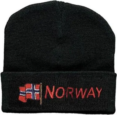 Produktbild von Hip-Hop Mütze mit Einstickung - Norway Norwegen wehende Flagge - 51014 schwarz