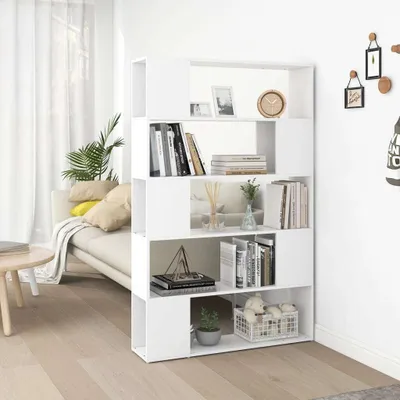 Obrázek produktu pro Regál na knihy Rozdělovač místností bílý 100x24x155 cm Dřevěné konstrukce