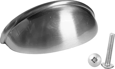 Immagine prodotto di Set di 10 maniglie a forma di conchiglia, per mobili: argento