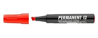 Permanentný popisovač, 1-4 mm, zrezaný hrot, ICO "Permanent 12", červený