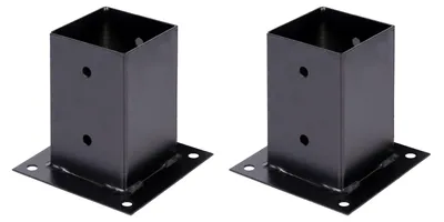 Produktbild von Alberts Aufschraubhülse Vierkantholzpfosten im Bundle, verzinkt, schwarz kunststoffbeschichtet, zum Aufschrauben, Topfhöhe 150 mm