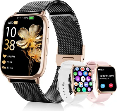 Produktbild von Smartwatch Damen 1.83" HD Voll Touchscreen Uhr mit Telefonfunktion Fitness Tracker 120+Sportmodi Herzfrequenz SpO2 Blutdruckmessung IP68 Schlafmonitor