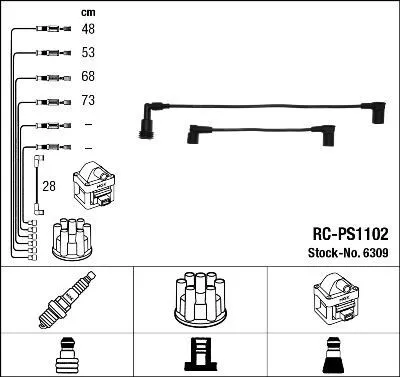 Produktbild von NGK 6309 Zündkabelsatz Zündleitungssatz für PORSCHE 944