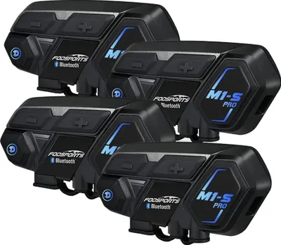 Obrázek produktu pro Náhlavní souprava Bluetooth pro motocykly, interkom pro 8 jezdců, vodotěsná, 20 hodin hovoru