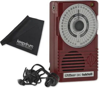 Produktbild von Wittner Metronom QM 2 Taktell Rubinrot inklusive Ohrhörer mit Tuch