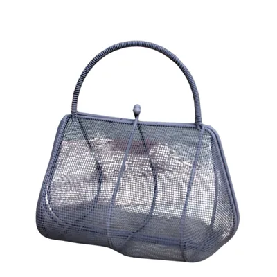 Produktbild von Pflanzschale im Handtaschen-Design aus Draht, ca. 17 cm hoch, 17 cm lang, 10 cm tief