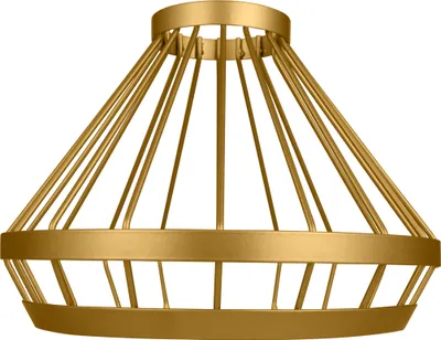 A gold colored lamp shade cage.