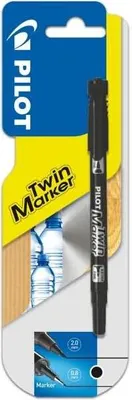 Produktbild von Permanentmarker Twin-Marker fein Begreen 0,4+0,5 mm schwarz Blister mit 1 Stück