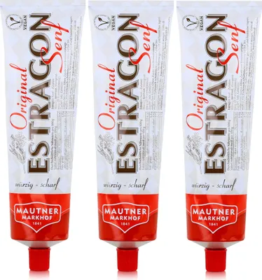 Produktbild von Mautner Estragon Senf 330g - Das würzig scharfe Original (3er Pack)