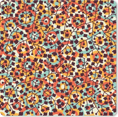 Produktbild von MuchoWow® Mauspad Mousepad Blumen - Bohème - Kreis - Muster 20x20 cm - Mousepads - Maus Mat - Pad - Mausunterlage - Desk Mat - Bureauartikeln