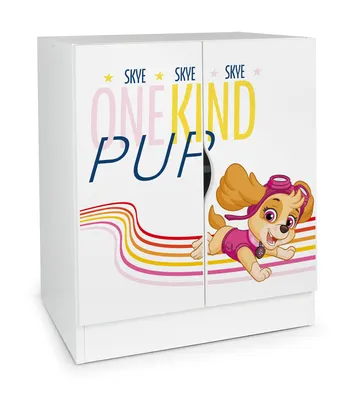 Produktbild von Furni Masters Kommode Kinderschrank 60 cm breit mit Paw Patrol Charaktere Skye Mehrzweckschrank für Kinderzimmer