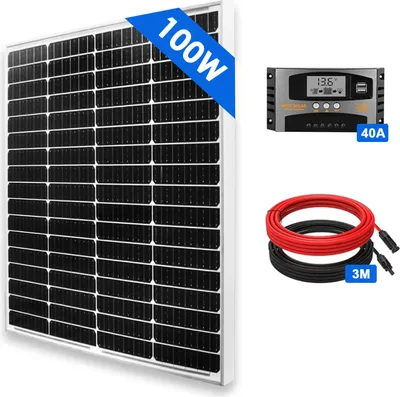 Produktbild von 100 Watt Solarpanel Kit 12V Solar Set Solaranlage Inselanlage Camping Solarmodul