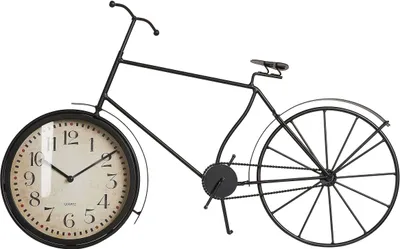 Zdjęcie produktu dla BELIANI Zegar stołowy czarny metalowa rama w kształcie roweru 37 cm nowoczesna dekoracja