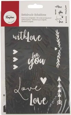 Produktbild von Schablone 'mit Liebe' 21 x 14,8 cm und Spatel