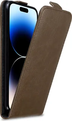 Produktbild von Cadorabo Hülle für Apple iPhone 14 PRO Schutz Hülle in Braun Flip Etui Handyhülle Case Cover