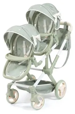 Produktbild von Bayer Design 26728AA Zwillingspuppenwagen Twin XEO mit Tasche und Sonnendach, höhenverstellbarer Griff, Schwenkschieber, integrierter Korb