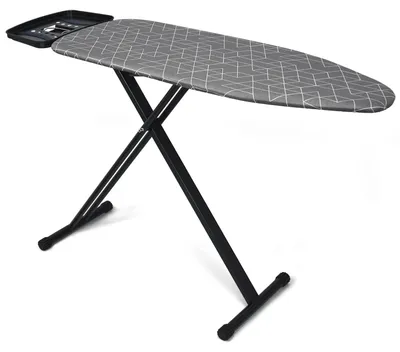 Bügelbrett für Dampfgenerator, 122 x 43 cm, höhenverstellbar, grau