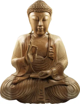 Produktbild von Holzbuddha, Buddha Statue, Handarbeit 50 cm - Design 17, Braun, Buddhas