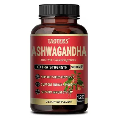 Immagine prodotto di Ashwagandha Extra Strength 5200 mg (120 capsule) Integratore alimentare, Sistema immunitario, Energia, Stress, Mente