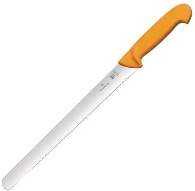 Zdjęcie produktu dla Swibo, nóż do krojenia, 30 cm, fale, pomarańczowy, etui samoobsługowe